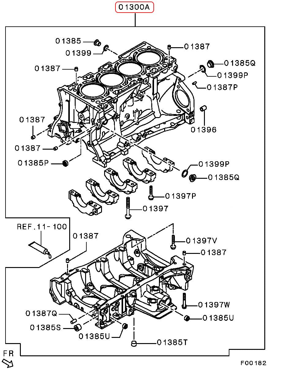 OEM Mitsubishi - Engine Block Assy - Mitsubishi 4B11T - 1050A757 - 1050A757