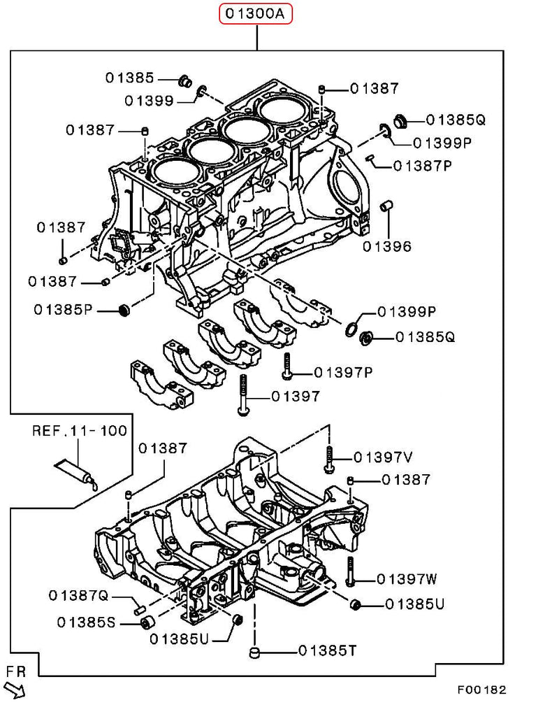 OEM Mitsubishi - Engine Block Assy - Mitsubishi 4B11T - 1050A757 - 1050A757