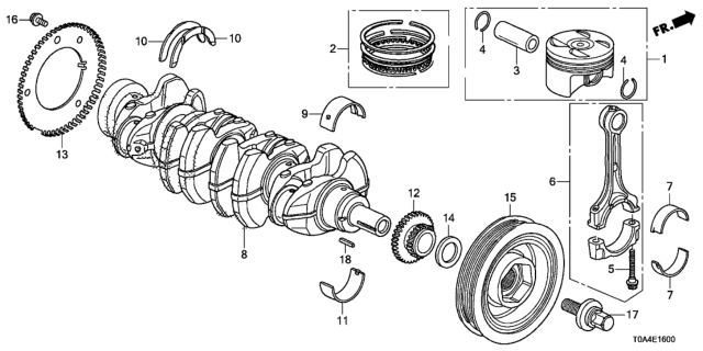Genuine Honda Parts - WASHER, THRUST (TAIHO) - Honda K20A - 13331-PNA-004