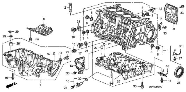 Genuine Honda Parts - Sensor Assembly, Crank - Honda K24W - 37500-RAA-A01