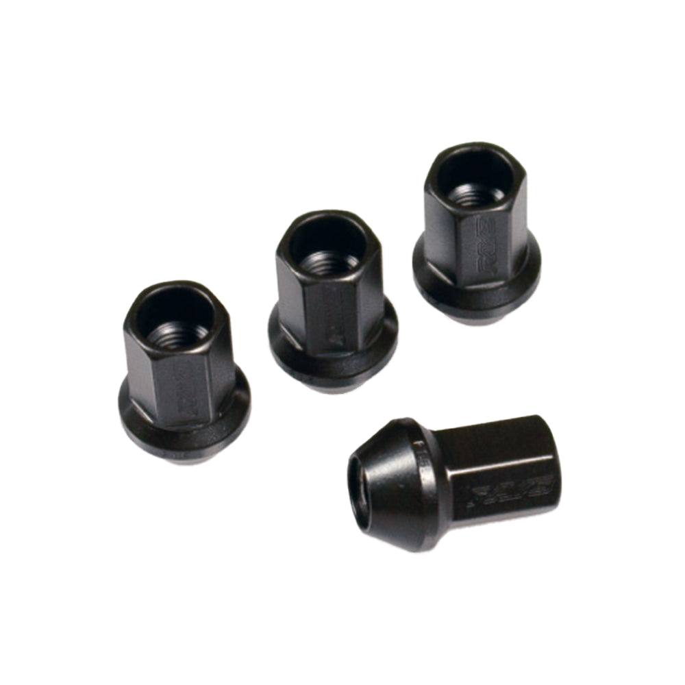Rays - 17HEX Racing Nut Set (Short/Through Type) L35 - 16 Pieces - Black - M12x1.25 - RZCrewGarage