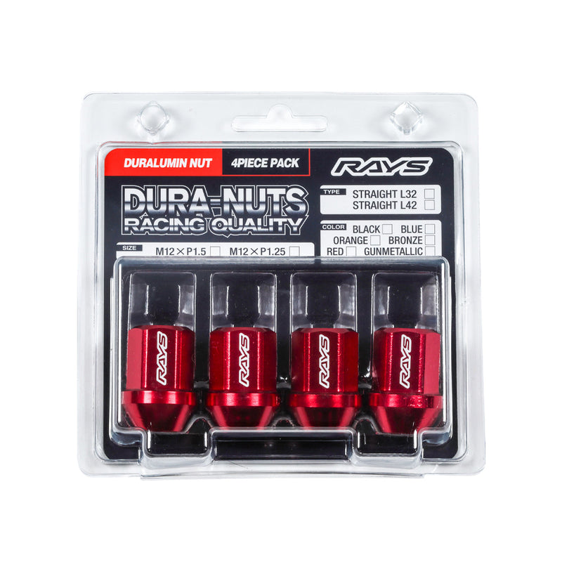 Rays - Duralumin 4 Pieces nut set L32 - Straight - M12x1.5 - RZCrewGarage