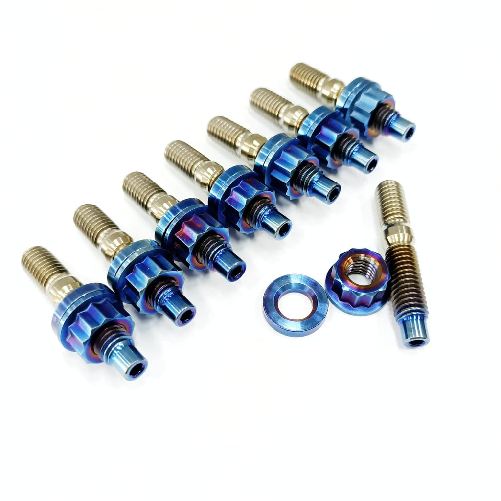 Rzcrew Racing - M10x1.25 Exhaust Manifold Titanium Bolts Kit ( x8) - Toyota 3S-GE/GTE - RZ-STUD-8BM1012555