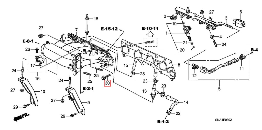 Genuine Honda Parts - Intake Manifold Bolt 8x28 (RRC FD2R) - Honda K20A - 957010802808