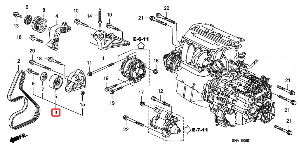 Genuine Honda Parts - Tensionner Assy - Honda K20A FD2R - 31170-RRC-013 - 31170-RRC-013