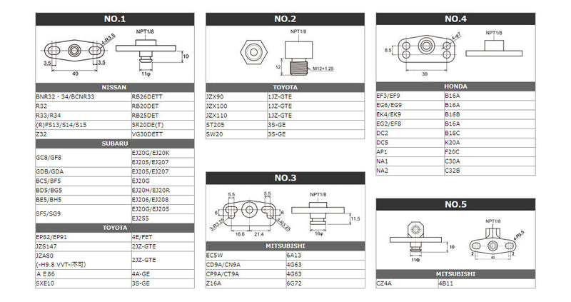 Tomei Fuel Pressure Regulator adapter - 185110