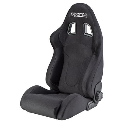 Sparco R600 Reclinable Seat - Tubular - Black - Fabriq-00968NRNR - Rzcrewgarage