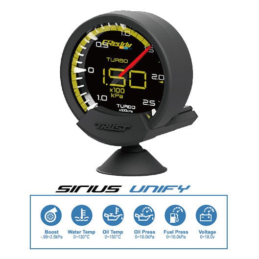 Trust Greddy Sirius Unify Oil Pressure Gauge - 74mm - 10 Bar-16001743 - RZCrewGarage