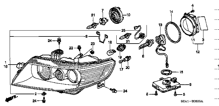 Genuine Honda Parts - Head Lights Unit R - Honda - Accord Euro R CL7 - 33101-SEA-J11 - Rzcrew Garage
