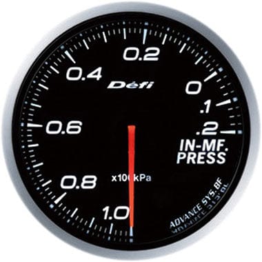 Defi White Advance BF Vacuum Gauge - 60mm - 20kPa-DF10101 - RZCrewGarage