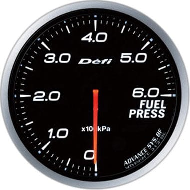 Defi White Advance BF Fuel Pressure Gauge - 60mm - 6 Bar-DF10301 - RZCrewGarage