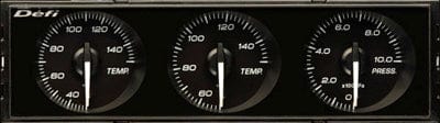 Defi Din Gauge Black Dial - White Illumination - Water/Oil Temp, Oil Pressure-DF14401 - RZCrewGarage