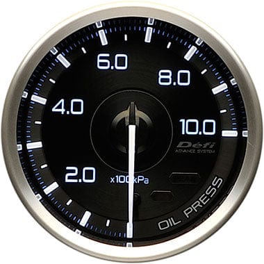 Defi White,Blue Advance A1 Oil Pressure Gauge - 60mm - 10 Bar-DF15001 - RZCrewGarage