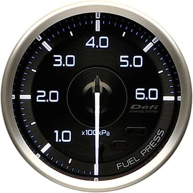 Defi White,Blue Advance A1 Fuel Pressure Gauge - 60mm - 6 Bar-DF15101 - RZCrewGarage