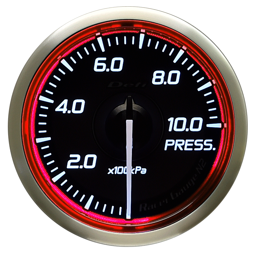 Defi Red Racer N2 Oil Pressure Gauge - 52mm - 10 Bar - RZCrewEurope