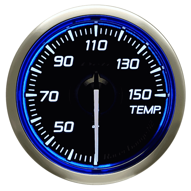 Defi Blue Racer N2 Oil Temperature,Water Temperature Gauge - 52mm - 30-150C - RZCrewEurope