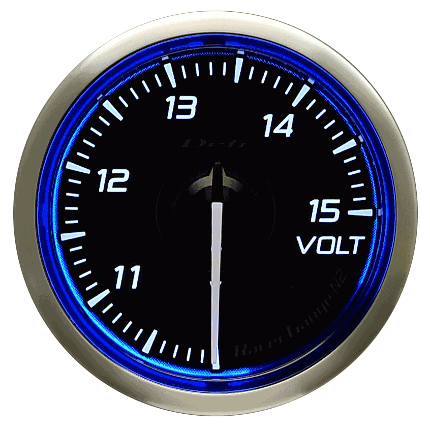 Defi Blue Racer N2 Voltage Gauge - 52mm - 10-15V - RZCrewEurope