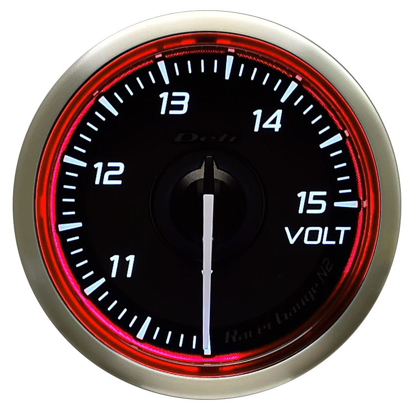Defi Red Racer N2 Voltage Gauge - 52mm - 10-15V - RZCrewEurope