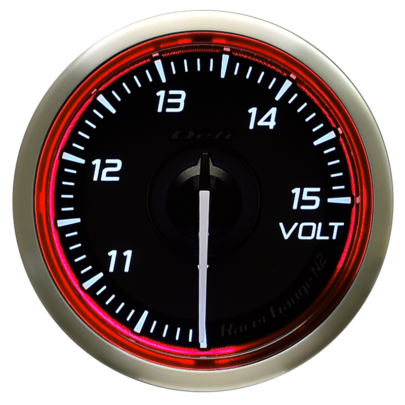 Defi Red Racer N2 Voltage Gauge - 52mm - 10-15V - RZCrewEurope