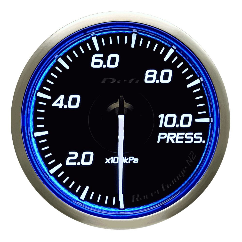 Defi Blue Racer N2 Oil Pressure Gauge - 60mm - 10 Bar - RZCrewEurope