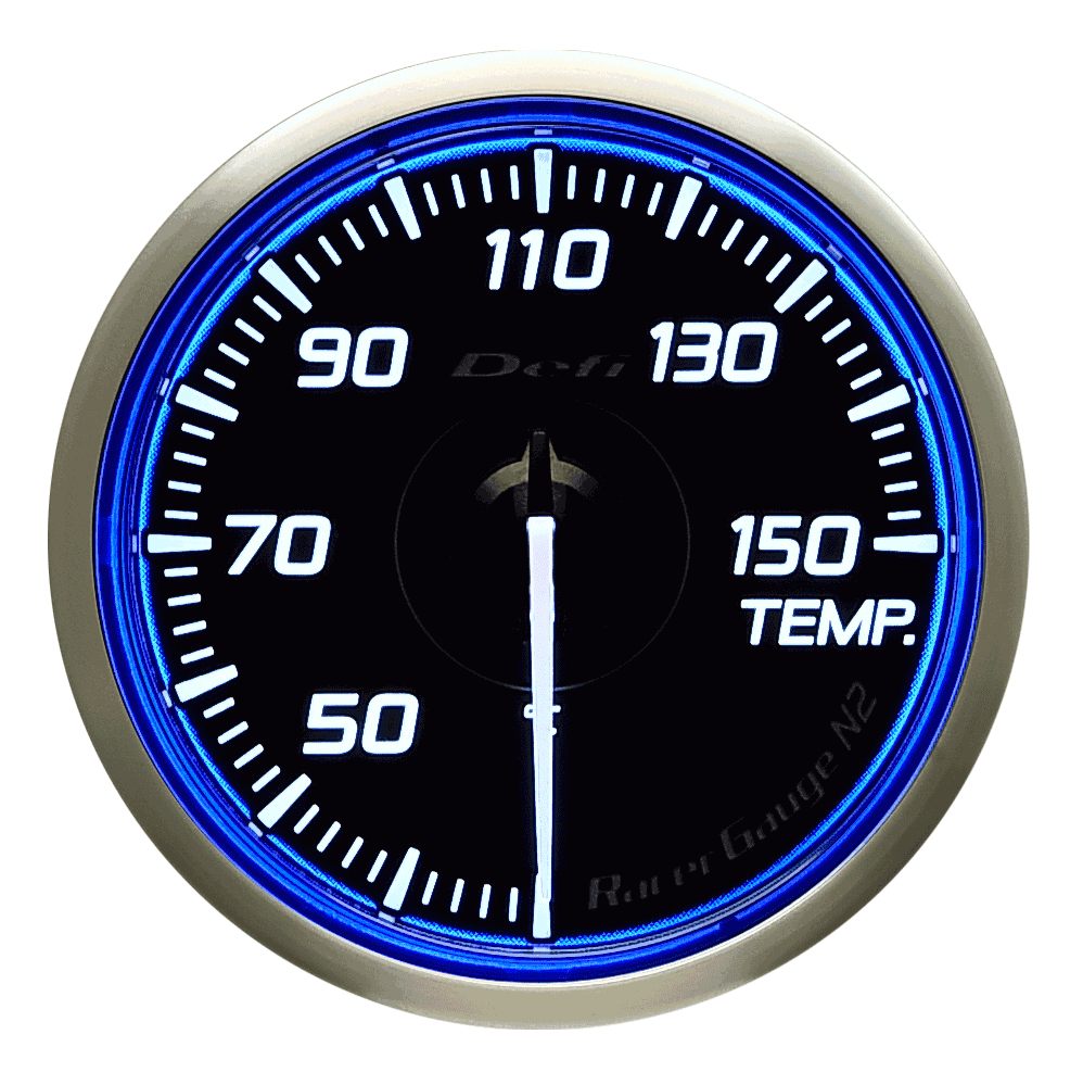 Defi Blue Racer N2 Oil Temperature,Water Temperature Gauge - 60mm - 30-150C - RZCrewEurope
