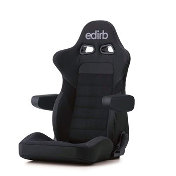 Edirb 054 Ultra Suede Silver Stitching (Seat Heater) Reclinable Seat - Frp - Black-E57PNA - Rzcrewgarage
