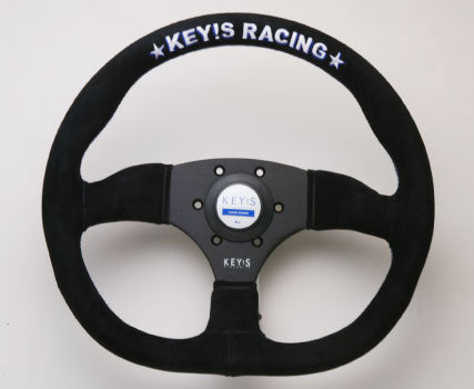 Key!s Racing - D Shaped Steering Wheels - 3 Spokes Suede - 20mm Deep Dish-KEYR-010-003 - Rzcrewgarage