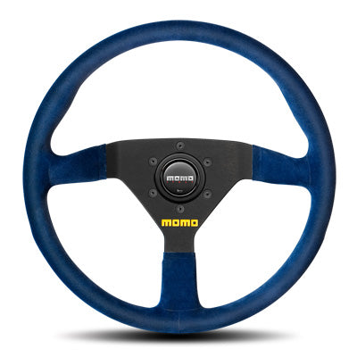 Momo - Mod-78 Blue Steering Wheels - 3 Spokes Suede - 37mm Dish-M-65 - RZCrewEurope