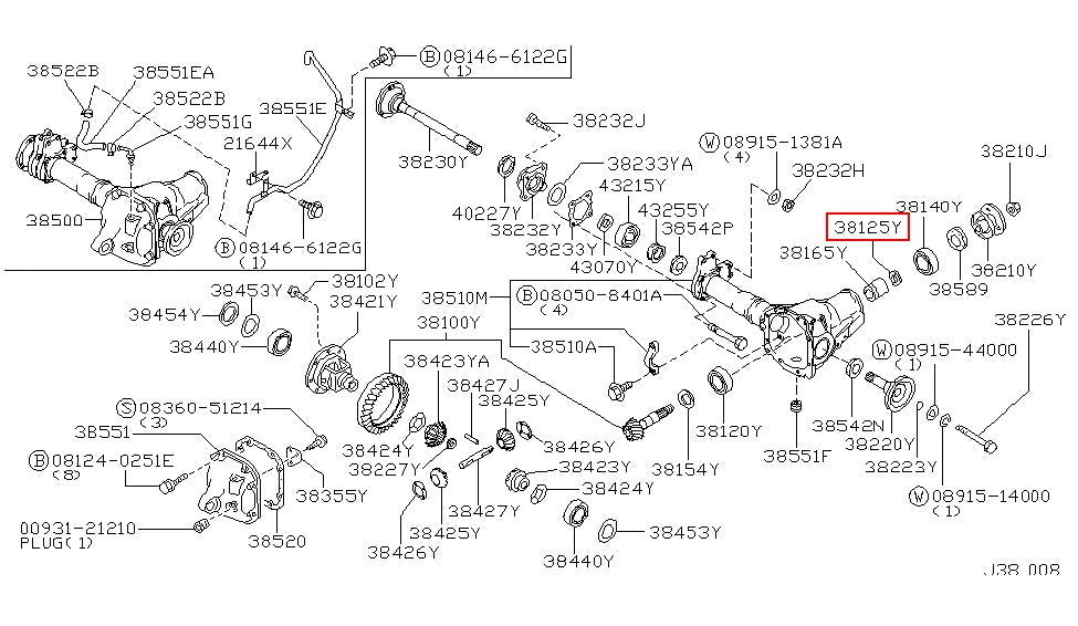 OEM Nissan Washer, Adjust Drive Pinion Bearing - 38136 61001 - AP1/AP2 - 38136 61001