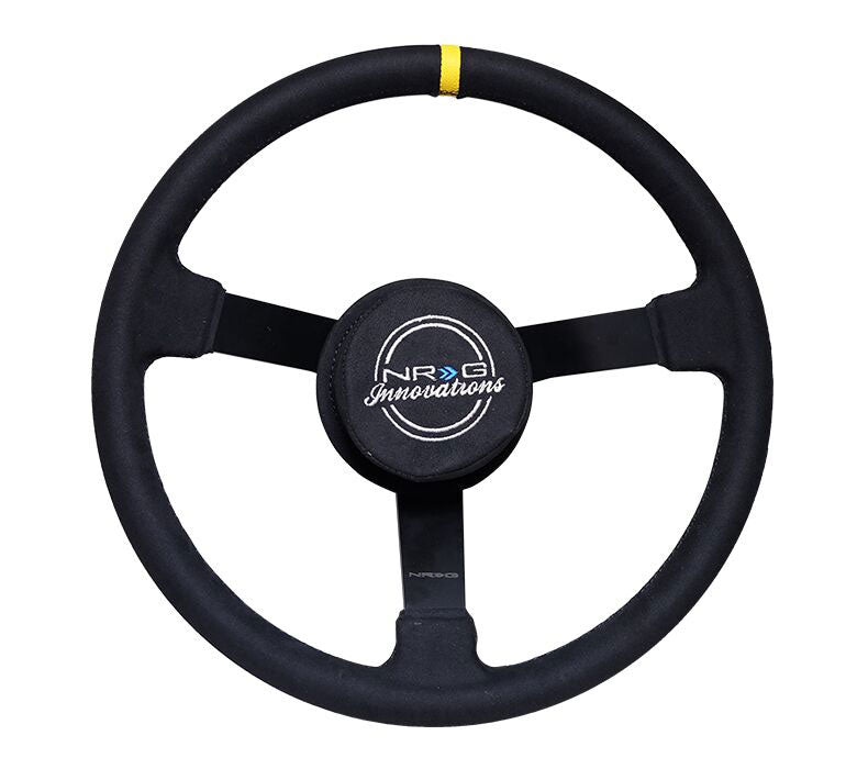 NRG - Reinforced Steering Wheel - NASCAR 380mm alcantara 3 spoke with NRG logo, removable Crushed Pad. Special 6 and 3 bolt pattern. Steering Wheels - 3 Spokes Leather-RST-380MB-SA - RZCrewEurope