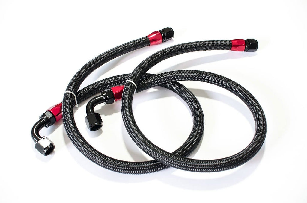 rzcrew-garage-1m-black-breaded-oil-cooler-hoses-set-an10-90degree-and-an10-straight - RZCREWGARAGE