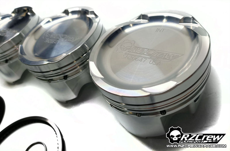 Rzcrew Racing - Forged Pistons 84.5mm - 8:5 to 15:0 Compression Ratio - Mazda - BP