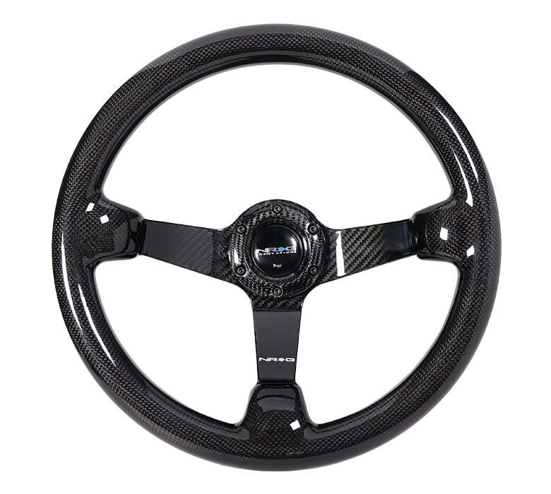 NRG - FULL CARBON FIBER STEEERING WHEEL 350mm DEEP DISH Steering Wheels - 3 Spokes Carbon-ST-036CF-1 - RZCrewEurope