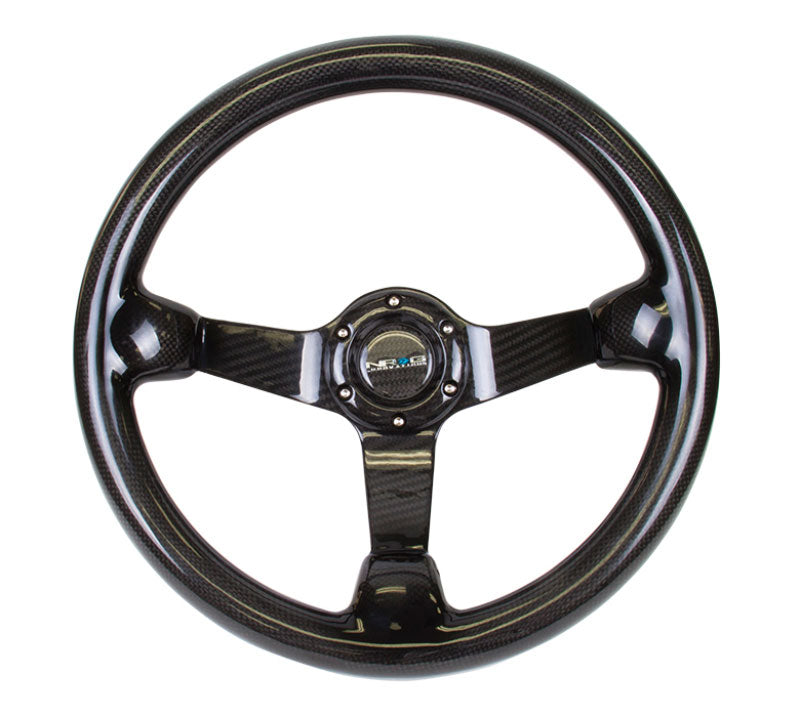 NRG - FULL CARBON FIBER STEEERING WHEEL 350mm DEEP DISH Steering Wheels - 3 Spokes Carbon-ST-036CF - RZCrewEurope