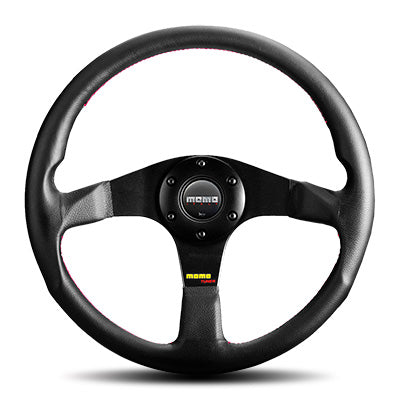 Momo - Tuner Black Steering Wheels - 3 Spokes Leather - 46mm Dish-T-14 - RZCrewEurope