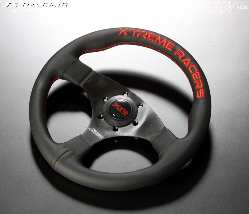 Js Racing - XR Type-F Steering Wheel - 3 Spokes Leather/Suede-XRSG-TF-RDL - RZCrewEurope