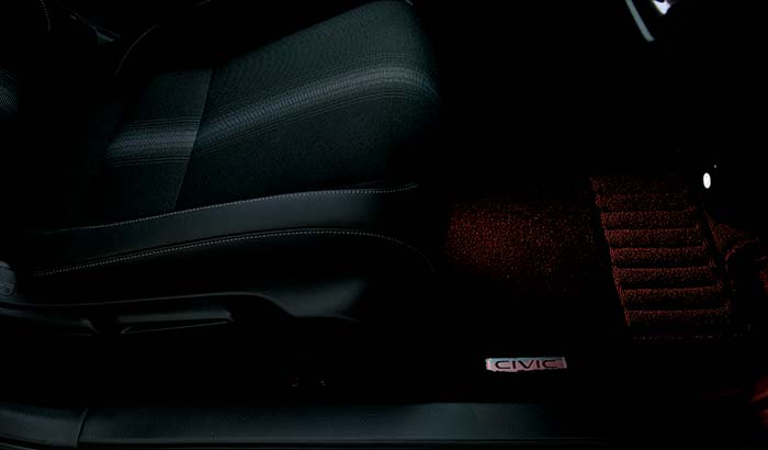 Honda Access Footlights & seat underlights (Red) - Honda Civic FL1