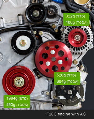 Toda Racing -  Pulleys Kit (Wth AC) - Honda - F20/22C - 13810-F20-HAC - 13810-F20-HAC