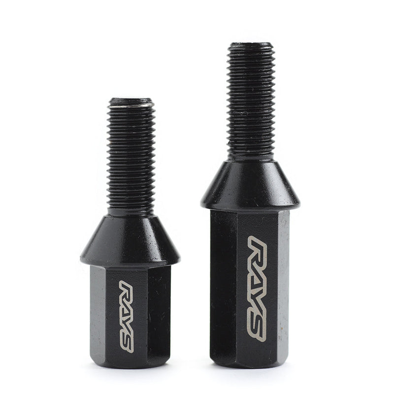 Rays - 17HEX Racing Bolt Set (Head Type) L28 - 4 Pieces - Black - M12x1.5 - RZCrewGarage