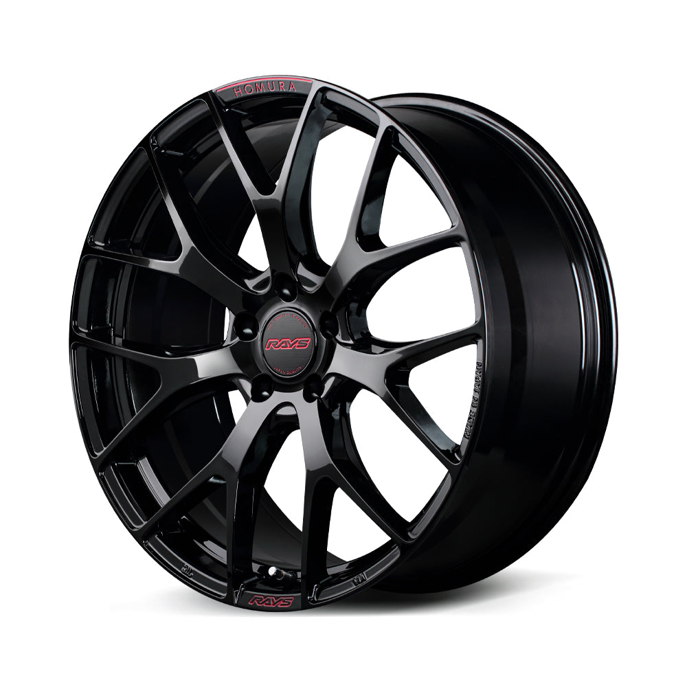 Rays Homura 2x7FT Spec-M - 19x7J - 5x114.3 - ET: 38 (Glossy Black/RAP(Red Clear))