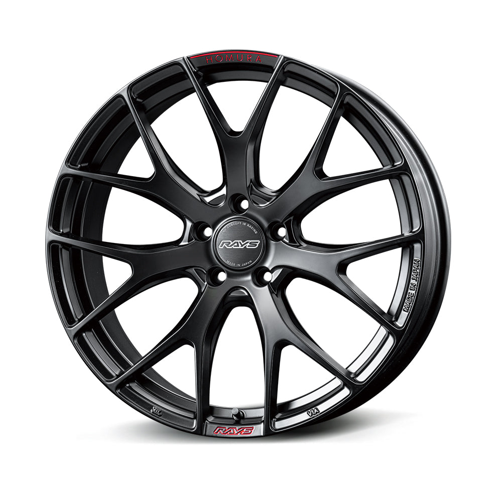 Rays Homura 2x7FT Sport Edition - 20x8.5J - 5x114.3 - ET: 45 (Semi-Gloss Black/RAP (Red Clear))