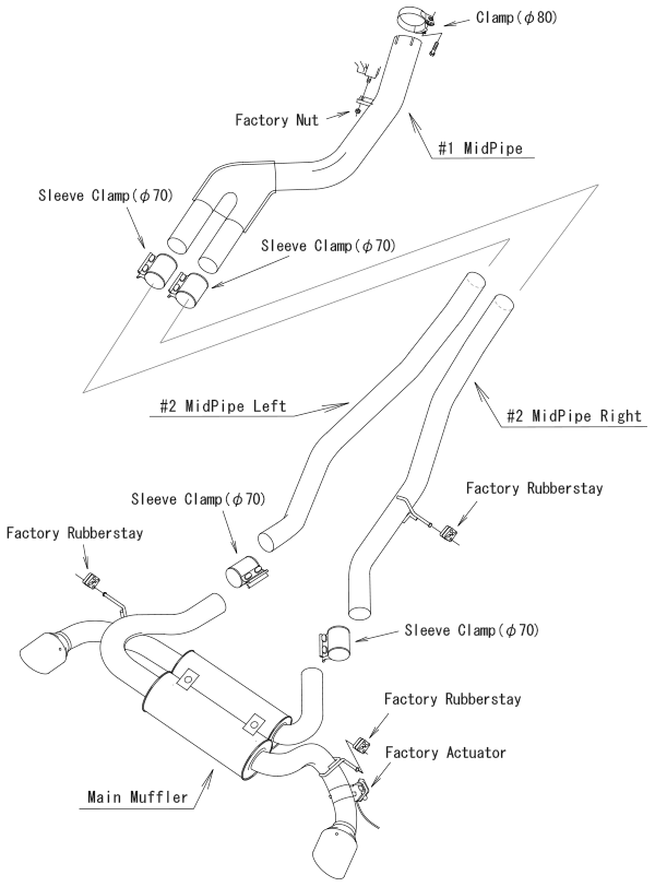 HKS DTi (DUAL MUFFLER) Exhaust System - Toyota - Supra A90 RZ A90 DB42 - 31014-KT001