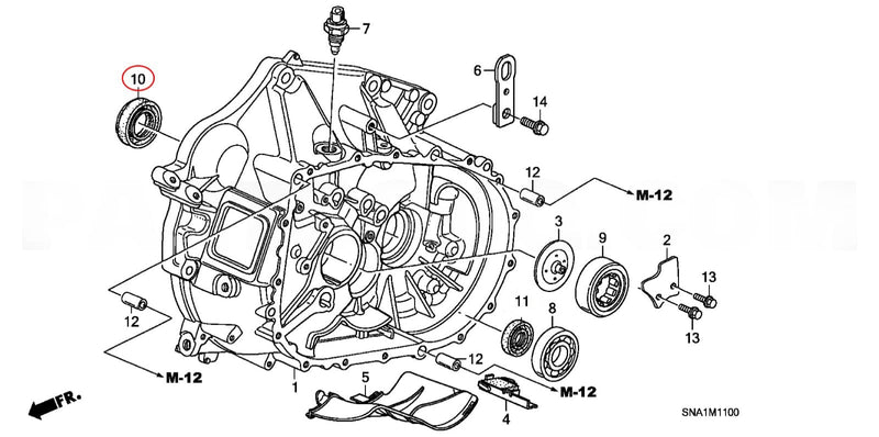 Genuine Honda Parts - OIL SEAL,35X58X8 (FD2R) - Honda K20A - 91206-RCT-003 - 91206-RCT-003