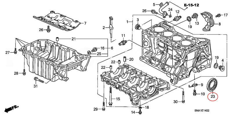 Genuine Honda Parts - Crank Seal - Honda K20A - 91214-PWA-Y01 - 91214-PWA-Y01