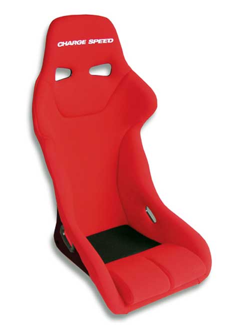 Charge Speed Genoa Series Fixed Bucket Seat - Carbon - Red