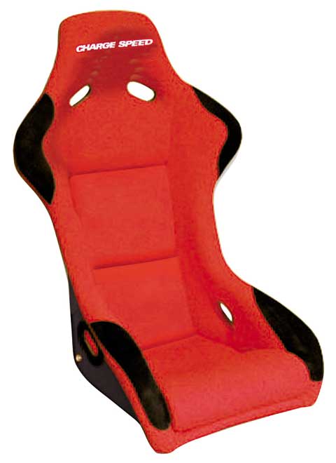Charge Speed Sport Series Fixed Bucket Seat - Carbon - Red