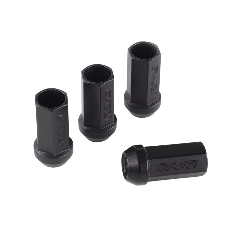 Rays - 19HEX Racing Nut (Long/Through Type) L48 - 4 Pieces - Black - M14x1.5 - RZCrewGarage