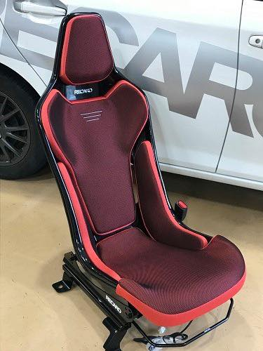 Recaro Japan RCS Fixed Bucket Seat - Black Shell - Red Fabric