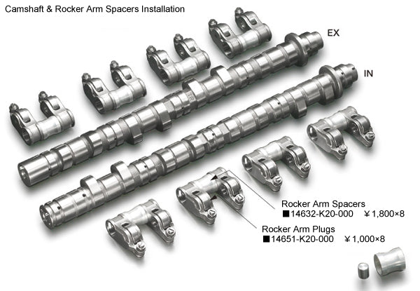 Toda Racing - Rocker Arm Plugs for VTEC Killer High Power Profile Camshaft - Honda - K20A/A2/A3 - 14651-K20-000 - 14651-K20-000