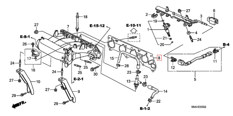 Genuine Honda Parts - Intake Manifold Gasket (RRC FD2R) - Honda K20A - 17105-RAA-A01